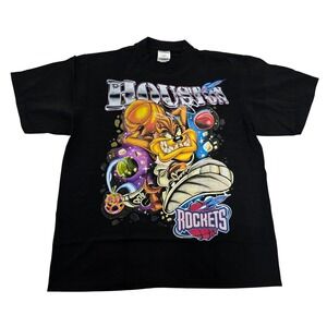 Shaka Wear Houston Rockets Taz Graphic Tee Black Mens Large Heavyweight Cotton